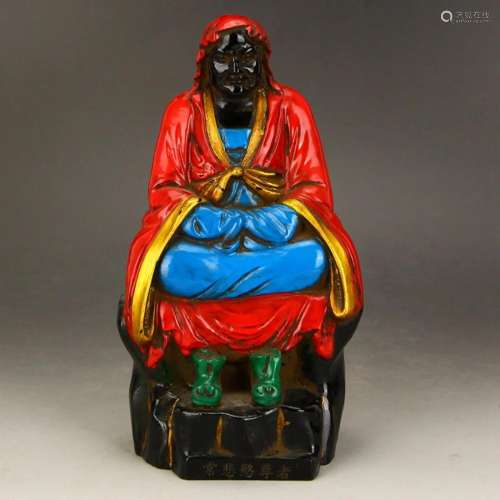 Chinese Gilt Gold Peking Glass Buddhism Figure Statue