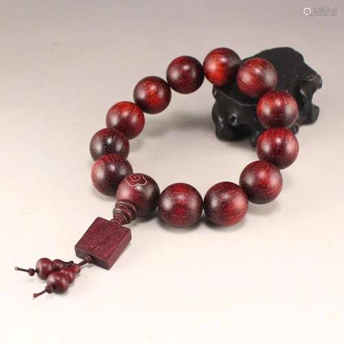18 MM Chinese Zitan Wood Beads Prayer Bracelet