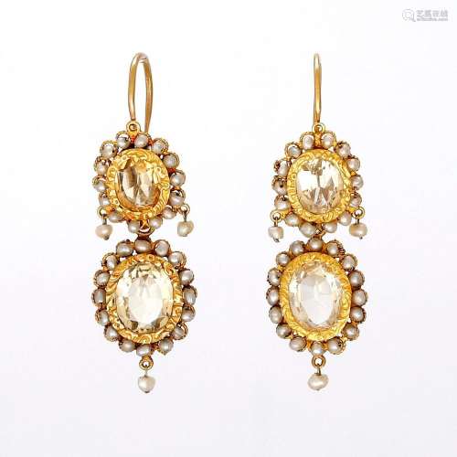 Mallorcan pendant earrings, late 19th Century - early 20th C...