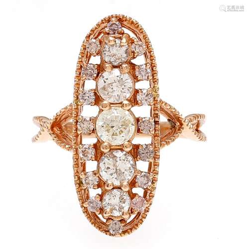 Diamonds shuttle ring.