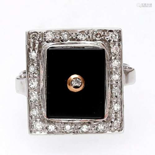 Art Deco style onyx and diamonds ring.