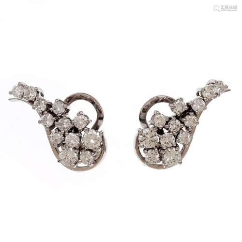 Diamonds earrings, circa 1970.