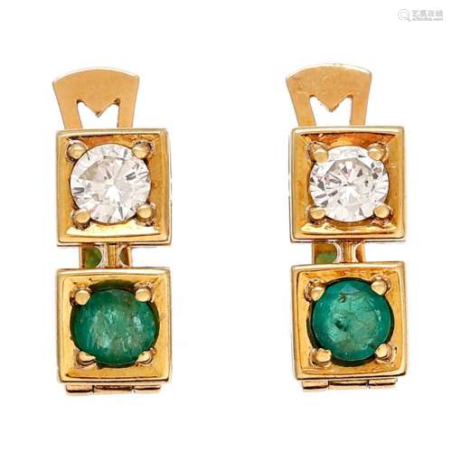 Diamonds and emeralds you and me earrings.