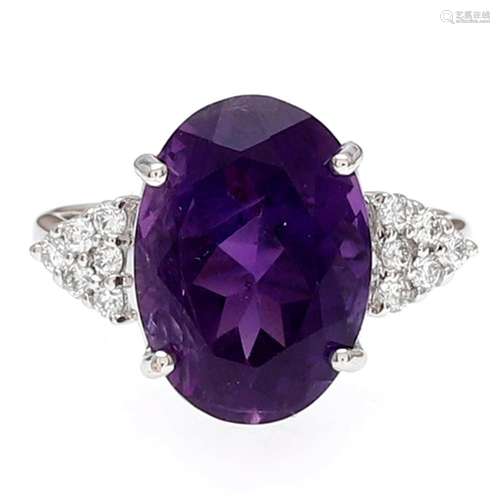 Amethyst and diamonds ring.