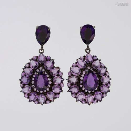 Amethysts long earrings.