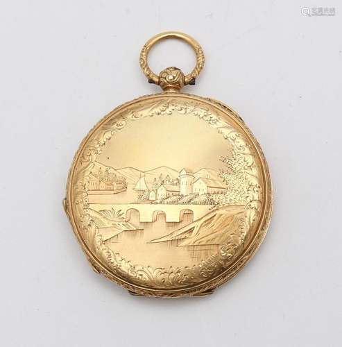 Gold pocket watch, 19th Century.