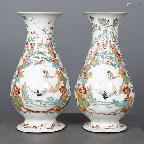 Pair of Japanese porcelain vases, late 19th Century.