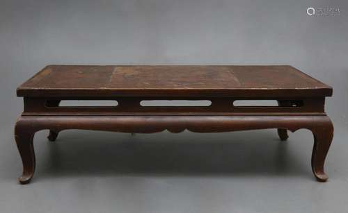 Vietnamese low table in carved and polychrome wood, late 19t...