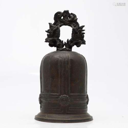 Chinese bronze temple bell, probably Ming, 17th Century.