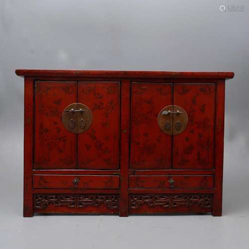 Chinese sideboard cabinet in lacquered wood, late 19th Centu...