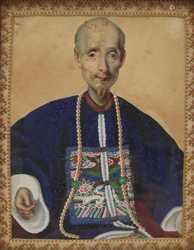 CHINESE SCHOOL, 19TH CENTURY. Portrait of a dignitary.