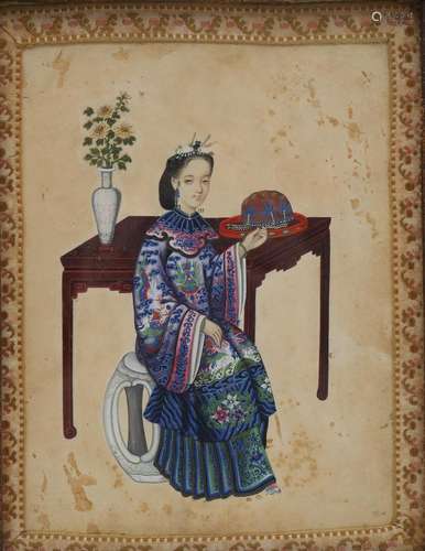 CHINESE SCHOOL, 19TH CENTURY. Lady portrait.