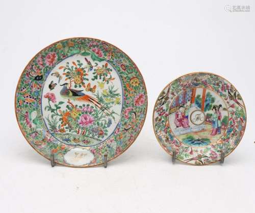 Two Chinese dishes in Canton rose family porcelain, late 19t...