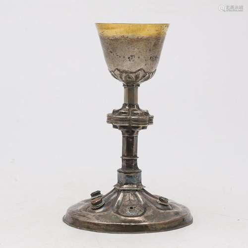 Spanish silver chalice with glass cabochons, late 15th-early...