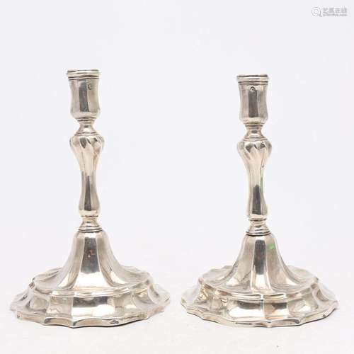 Pair of silver candlesticks from Cordoba, 1786.