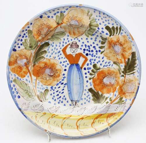 Manises earthenware dish , late 19th Century.