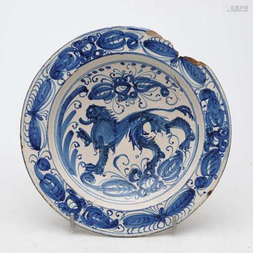 Talavera earthenware dish from the “butterflies” series with...