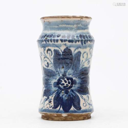 Aragonese pharmacy jar in earthenware, 18th Century.