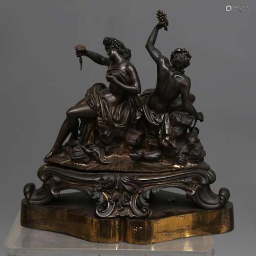 "Bacchus and Bacchante", Napoleon III figural grou...