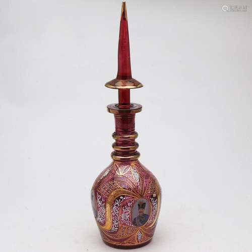 Probably Bohemian large decanter for the Iranian market in r...