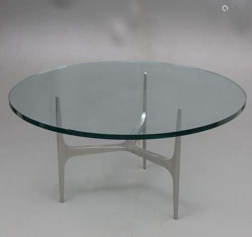 Coffee table in chromed steel and glass, based on the “Unive...