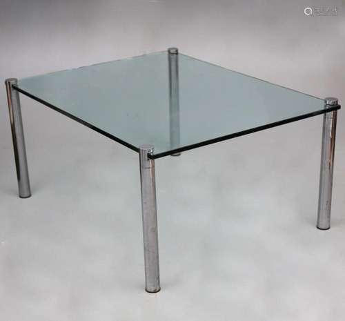 Low table after models by Marco Zanuso in chromed steel and ...