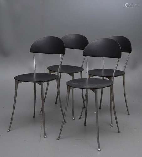 ENZO MARI. Set of four "Tonietta" chairs.