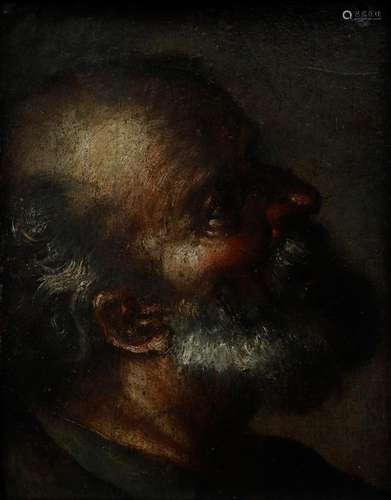 SPANISH SCHOOL, 17TH CENTURY. Head of an old man.