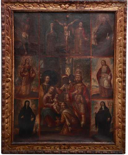 ESCUELA MEXICANA DEL SIGLO XVII. "Painted Altarpiece&qu...