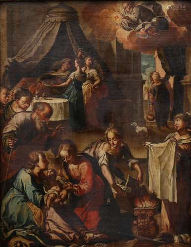 18TH CENTURY CATALAN SCHOOL. Birth of the Virgin.