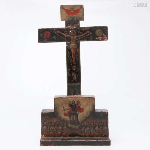 MEXICAN SCHOOL, LATE 18TH CENTURY. Cross of souls.