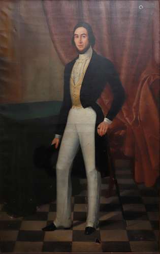 CATALAN SCHOOL, CIRCA 1840. Portrait of a young man.