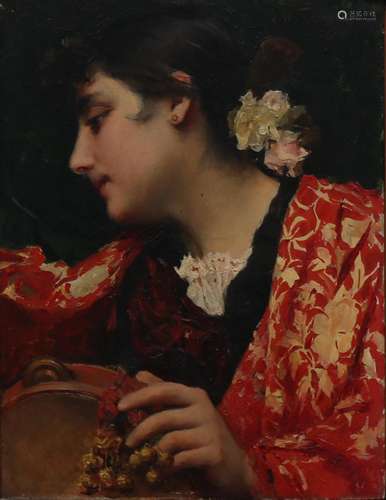 JOSEP MARIA TAMBURINI. Manola with tambourine.