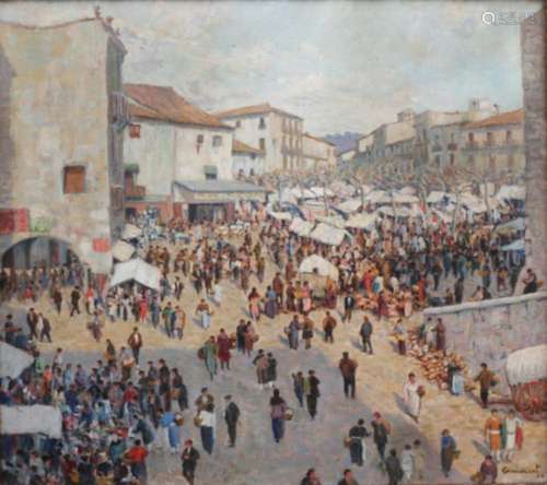 FRANCISCO GUINART. Market in Santa Coloma de Farners.