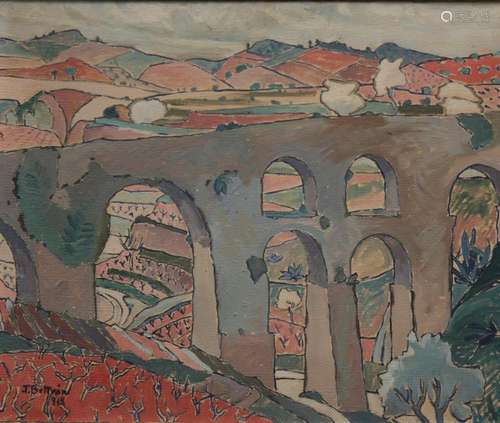 JOSEP BELTRÁN SANFELIU. Landscape with the aqueduct of the F...