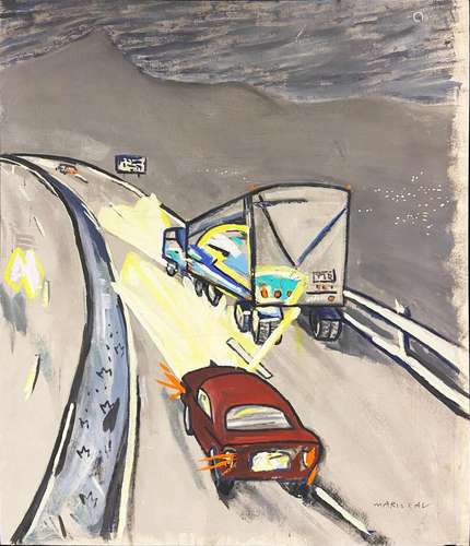 JAVIER MARISCAL. Highway at night. (d)