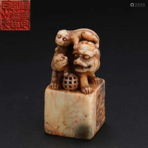 A Carved Soapstone Seal