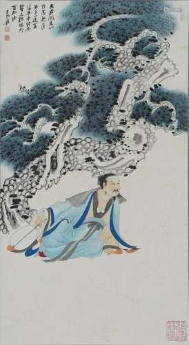 A Chinese Scroll Painting By Zhang Daqian