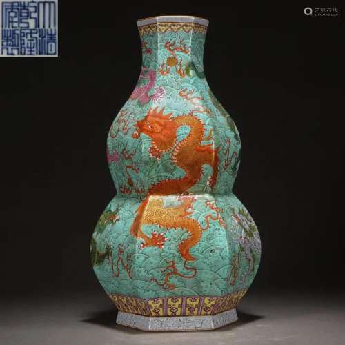A Famille Rose Double Gourds Vase