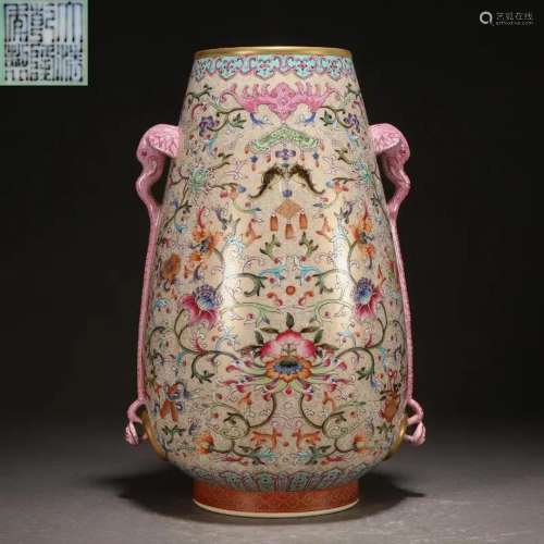 A Falangcai Glazed Zun Vase