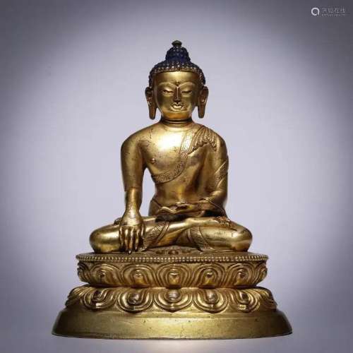 A Bronze-gilt Seated Shakyamuni