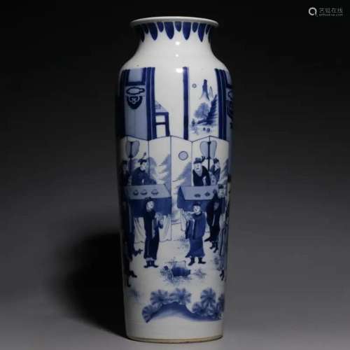 A Blue and White Sleeve Vase