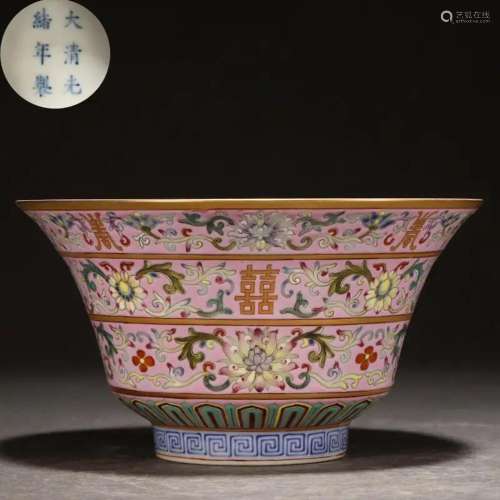A Famille Rose and Gilt Bowl
