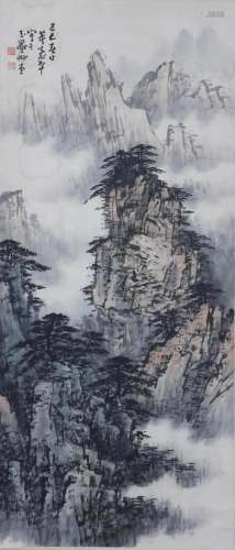 A Chinese Scroll Painting By Dong Shouping