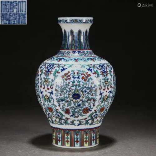 A Doucai Glazed Floral Vase