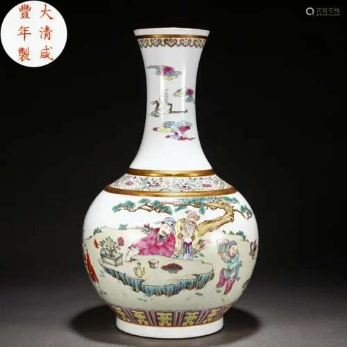 A Chinese Famille Rose Figural Story Vase