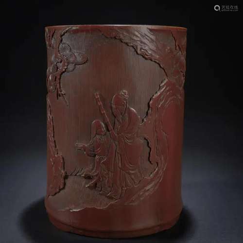 A Chinese Carved Bamboo Brushpot