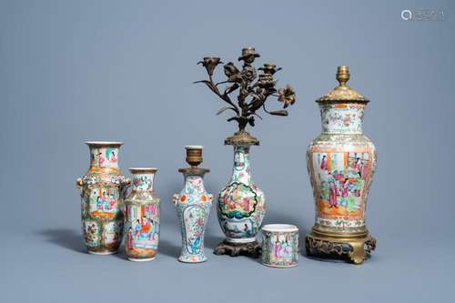 A VARIED COLLECTION OF CHINESE CANTON FAMILLE ROSE PORCELAIN...