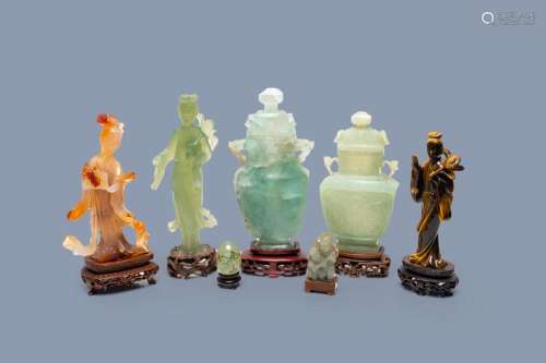 A VARIED COLLECTION OF CHINESE SCHULPTURES IN VARIOUS PRECIO...