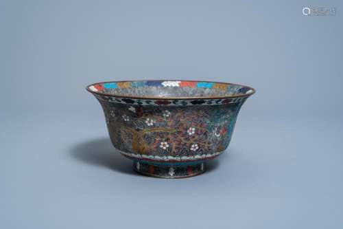A CHINESE CLOISONNÉ 'THREE FRIENDS OF WINTER' BOWL, ...